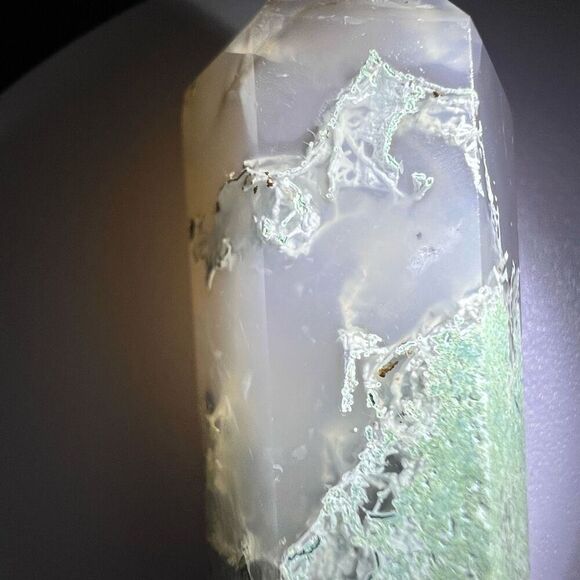 Moss Agate Crystal Meditation Wand (#8) - Picture 3 of 11